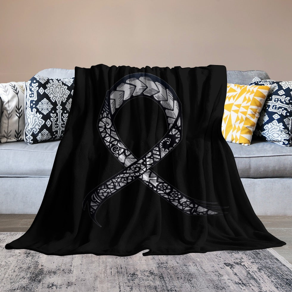 Cancer ribbon blanket