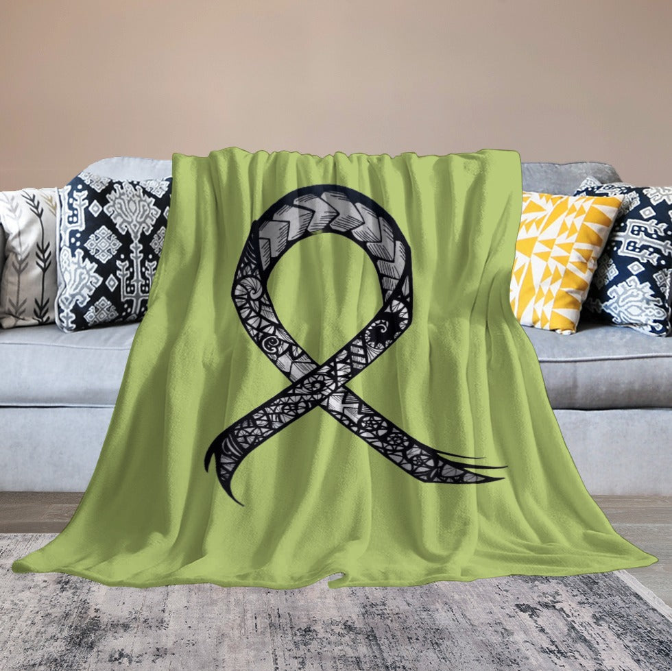 Ultra-Soft Cancer Ribbon Flannel Blanket