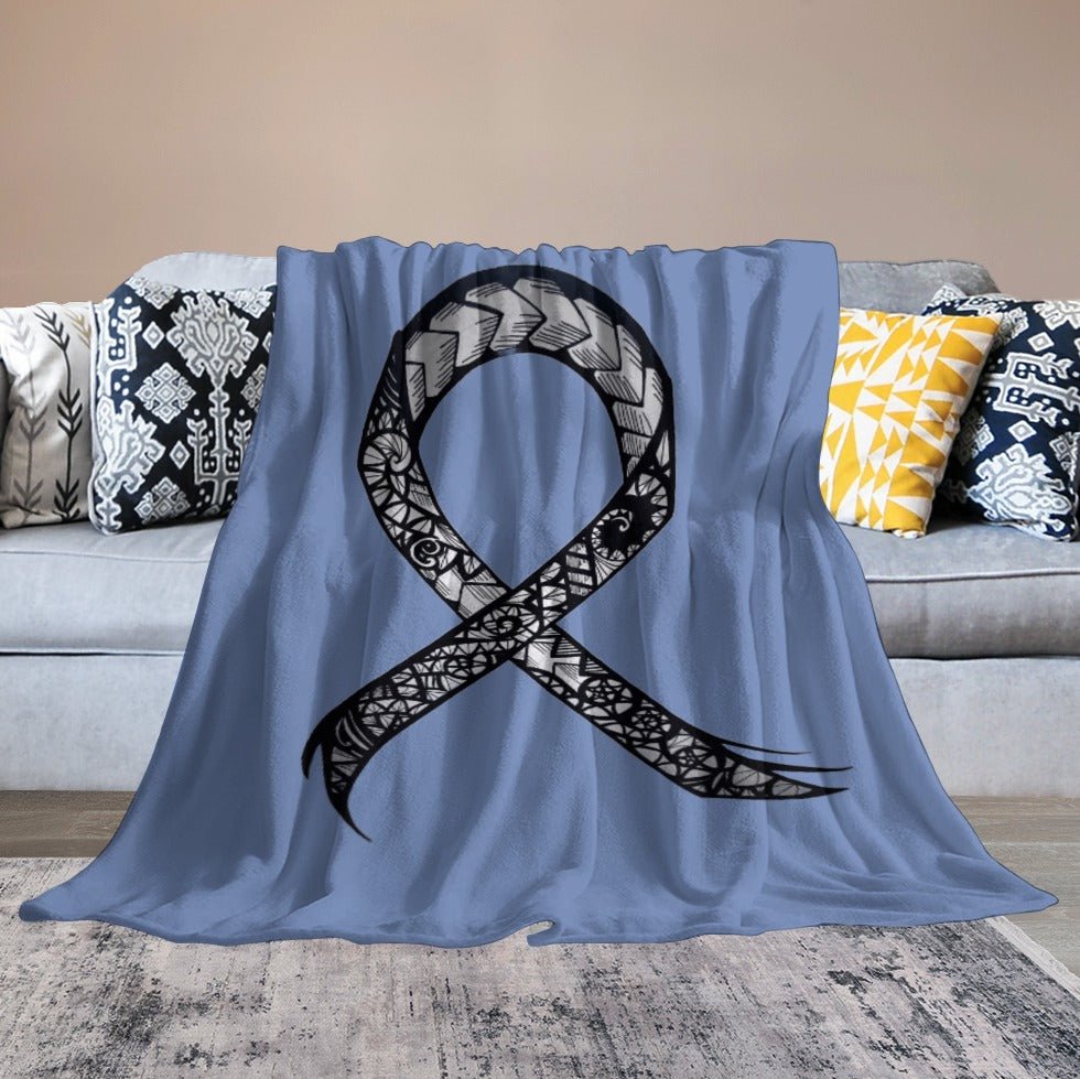 Ultra-Soft Cancer Ribbon Flannel Blanket